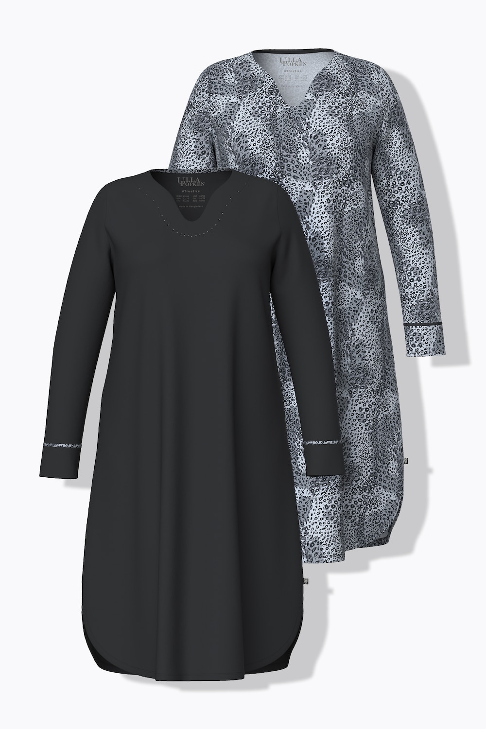 Bigshirts, 2er-Pack, Tunika-Ausschnitt, Langarm
