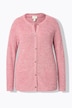 Kardigan, prążkowana dzianina, okrągły dekolt, kieszenie, bawełna organiczna