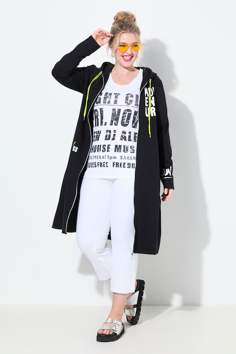 Hoodie jacket with printed inscriptions