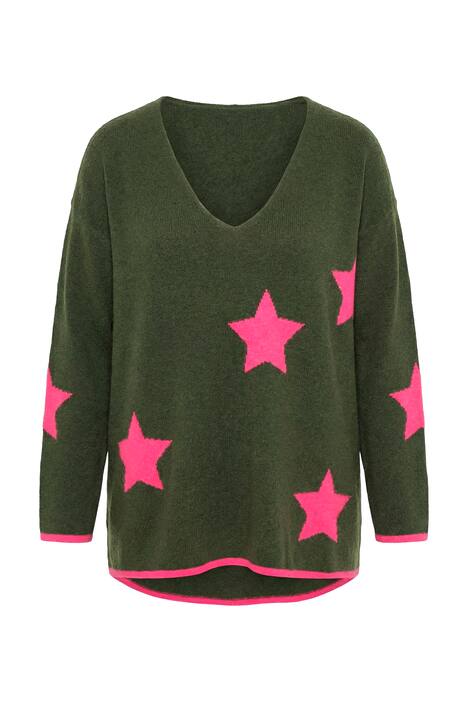 Svetr, oversize, hvězdy, dlouhé rukávy