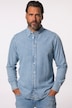 Chemise en jean JP 1880, manches longues et col à pointes boutonnées, coupe Modern Basic Fit - jusqu'au 8 