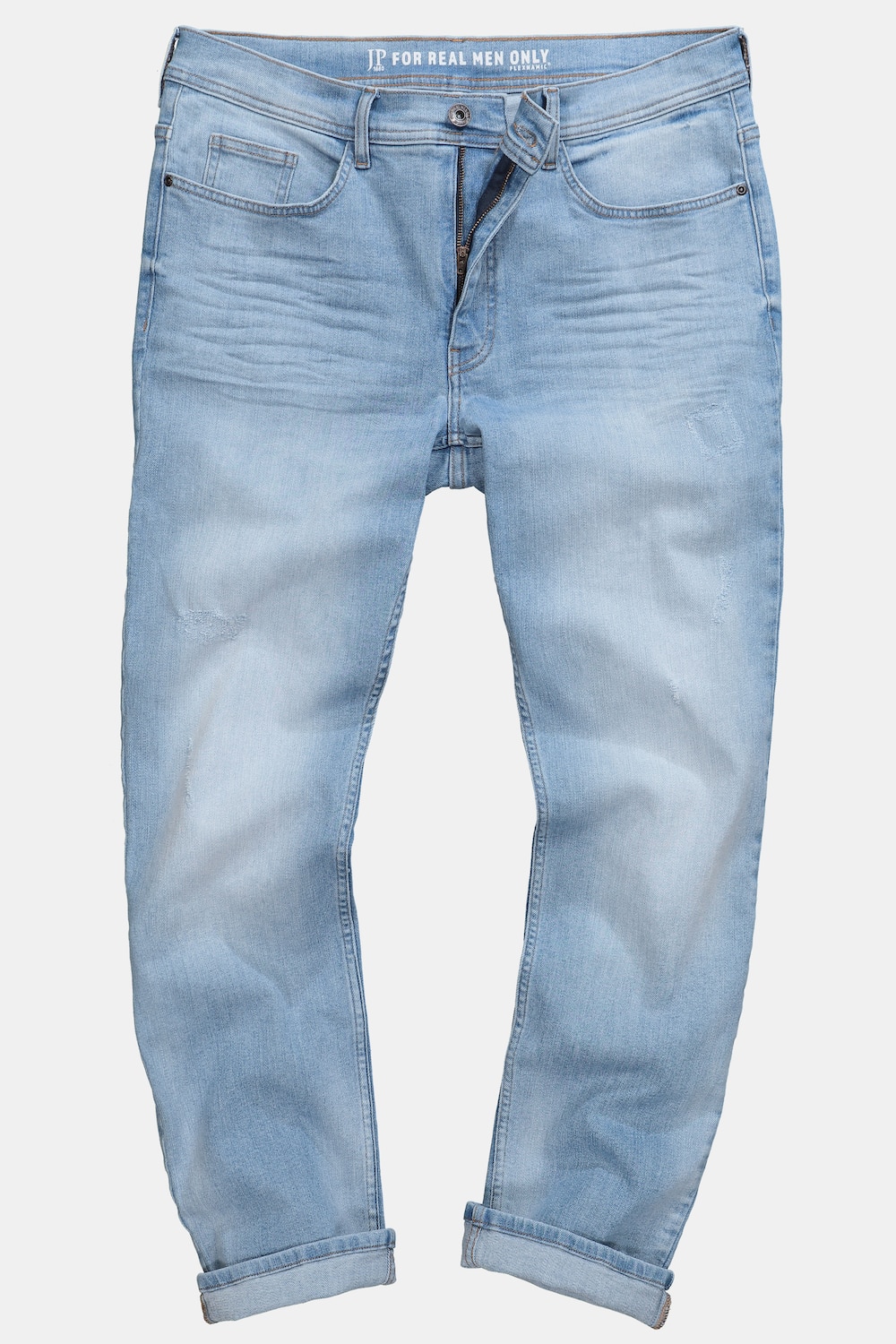 Jean JP 1880 FLEXNAMIC®, détails destroy et style vintage, coupe Straight Fit 5 poches - jusqu'à la taille 74
