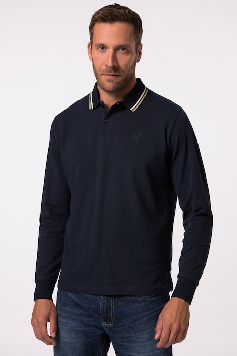 JP 1880 poloshirt, lange mouwen, piqué, tot 8XL