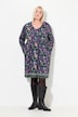 Longshirt, bloemen, A-lijn, V-hals, lange mouwen