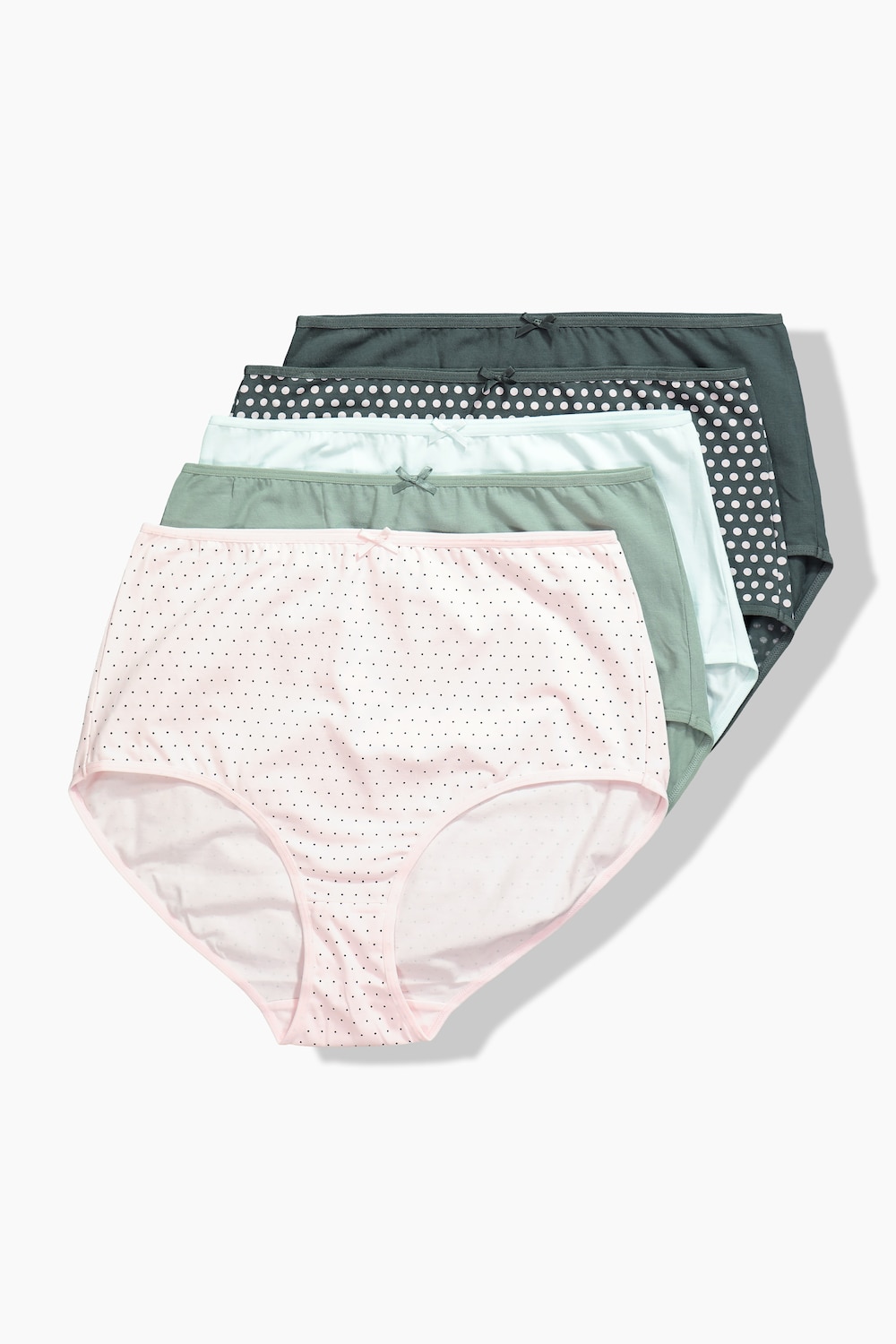 Maxislips, 5er-Pack, Punkte/einfarbig
