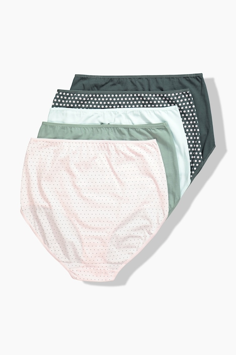 Maxislips, 5er-Pack, Punkte/einfarbig