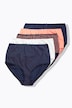 Maxislips, set van 5, stippen/effen