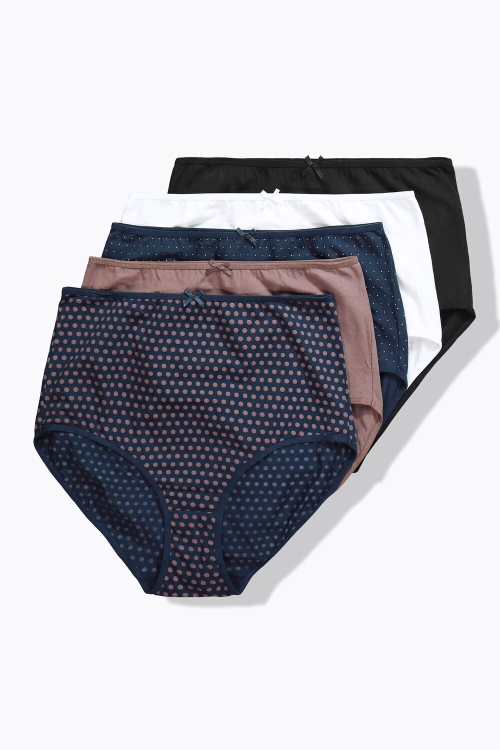 Maxislips, 5er-Pack, Punkte/einfarbig