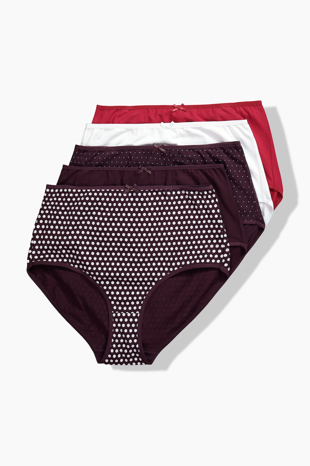 Maxislips, 5er-Pack, Punkte/einfarbig