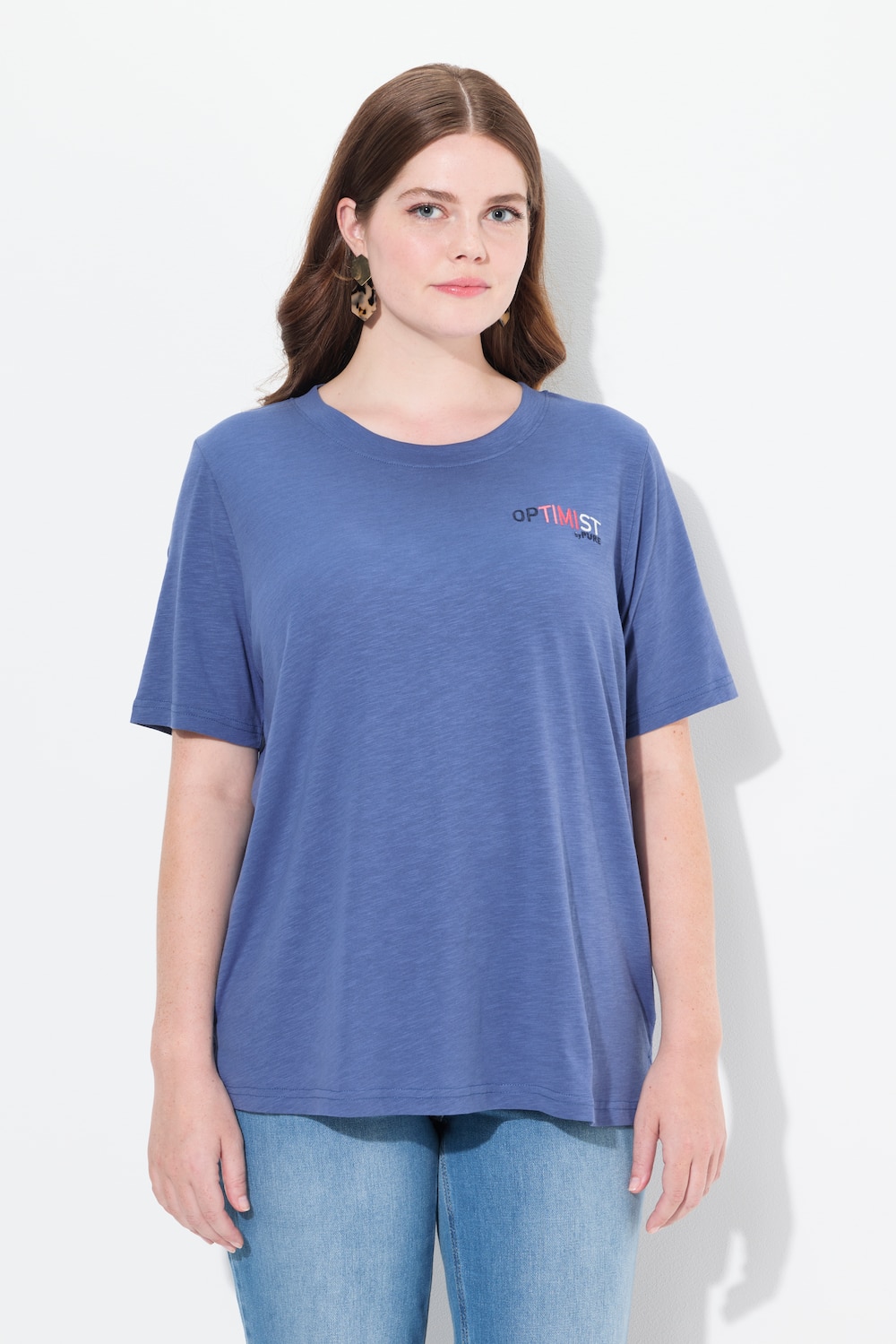 Große Größen T-Shirt, Damen, blau, Größe: 46/48, Baumwolle, Ulla Popken