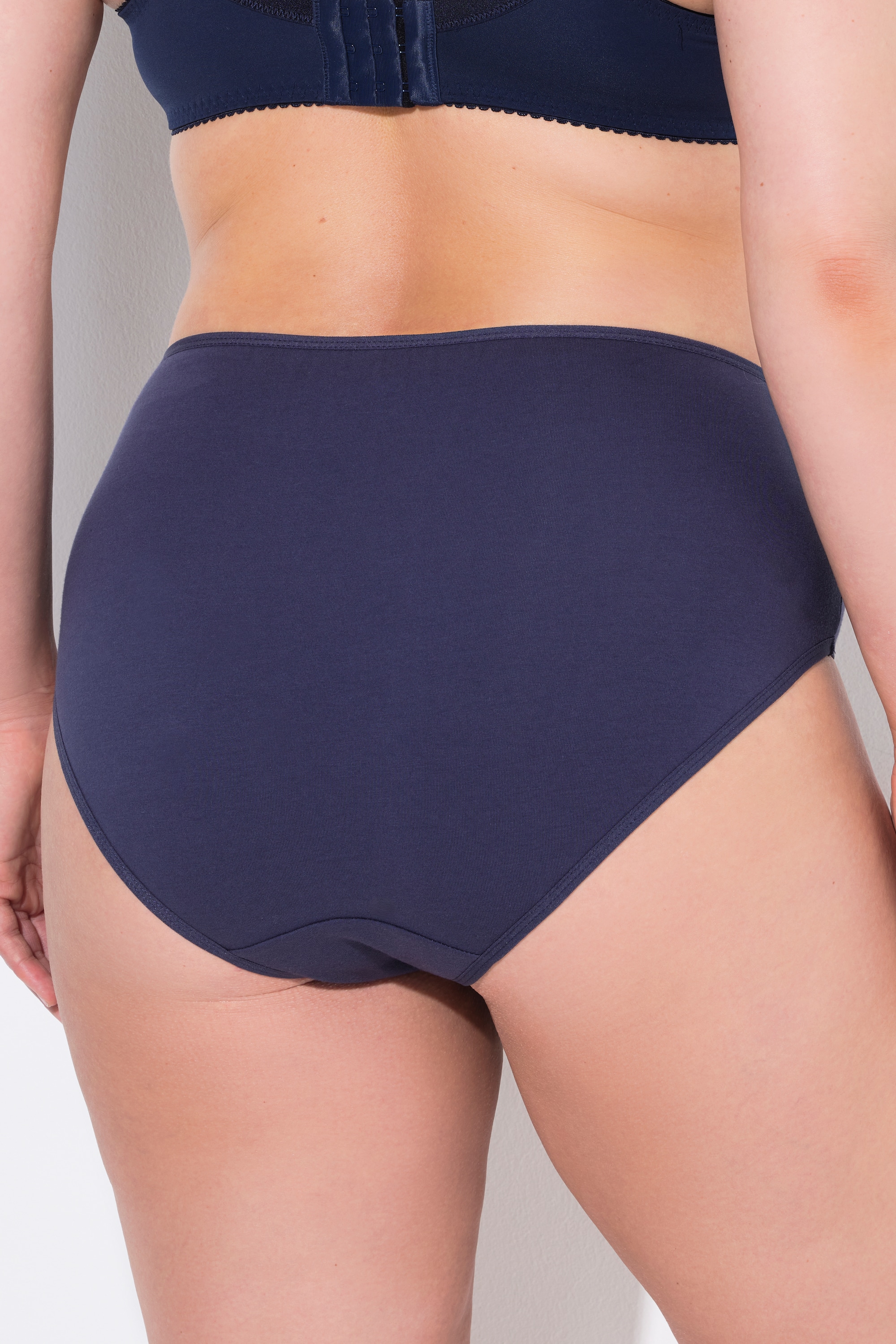 Ulla Popken Damen große Größen Midislips 5er Pack Muster einfarbig 834383