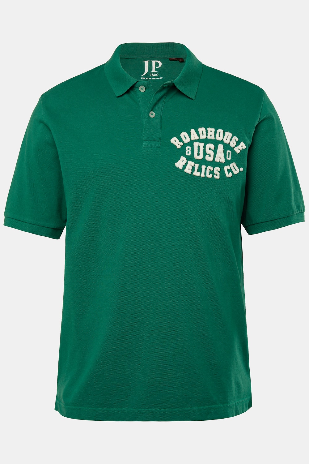 JP 1880 Poloshirt, Halbarm, Badges, Vintage-Look, bis 8 XL