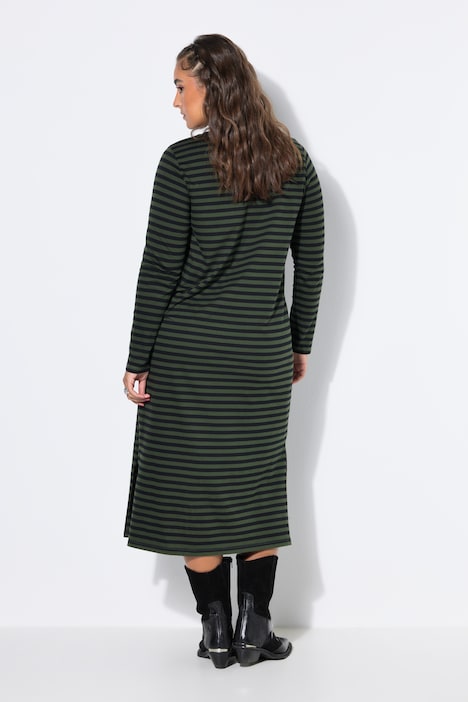 Maxikleid, Jersey mit Ringeln, Langarm