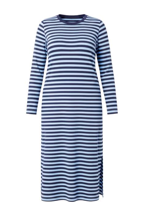 Maxi šaty, A střih, pruhovaný žerzej, dlouhé rukávy
