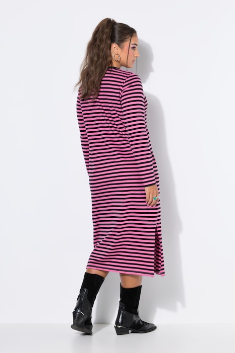 Maxikleid, Jersey mit Ringeln, Langarm