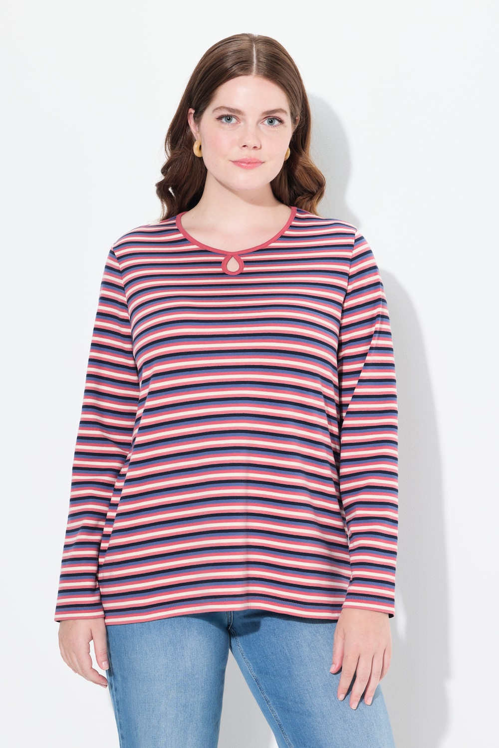 Große Größen Ringelshirt, Damen, braun, Größe: 54/56, Baumwolle, Ulla Popken