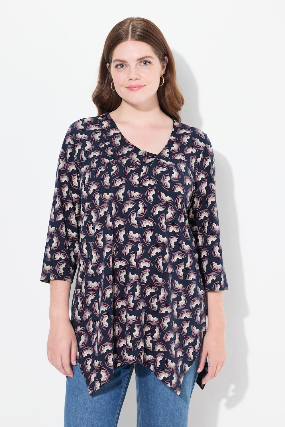 Große Größen Shirt, Damen, blau, Größe: 50/52, Baumwolle, Ulla Popken