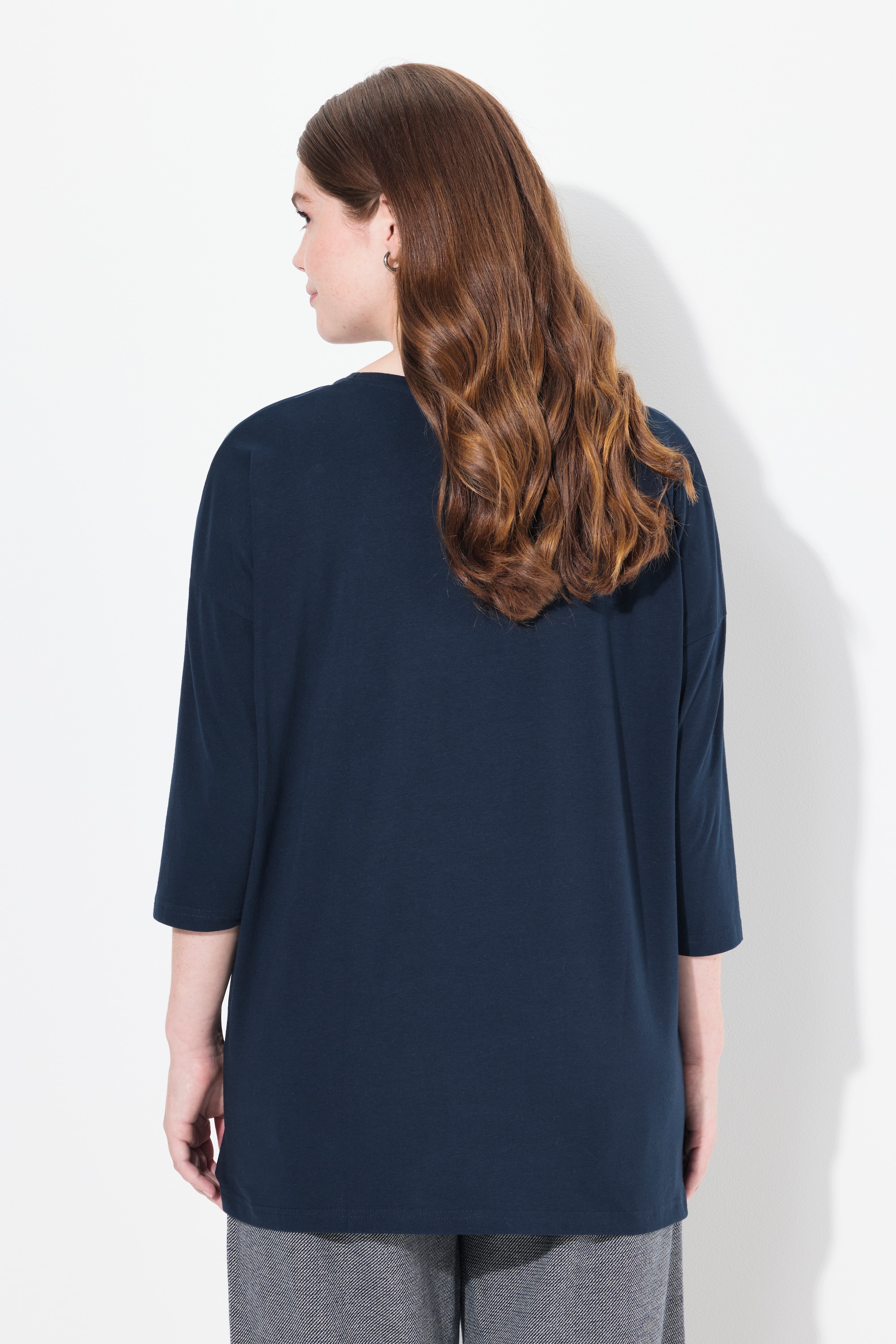 Ulla Popken Damen große Größen Shirt Oversized Rundhals 3 4 Arm