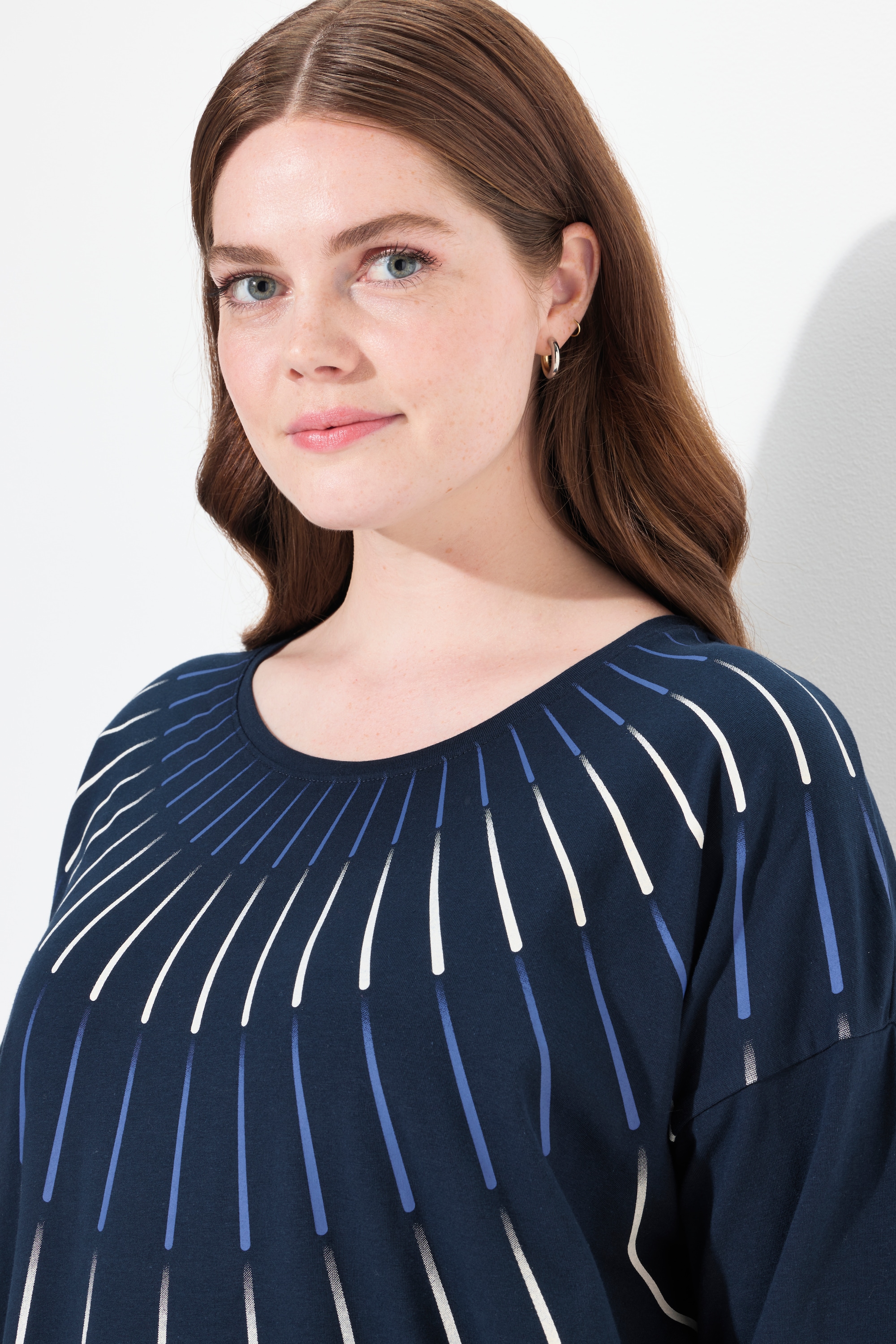 Ulla Popken Damen große Größen Shirt Oversized Rundhals 3 4 Arm
