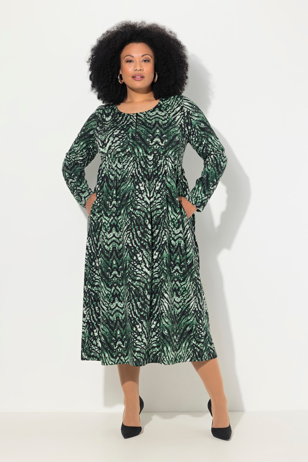 Große Größen Jerseykleid, Damen, türkis, Größe: 50/52, Baumwolle, Ulla Popken