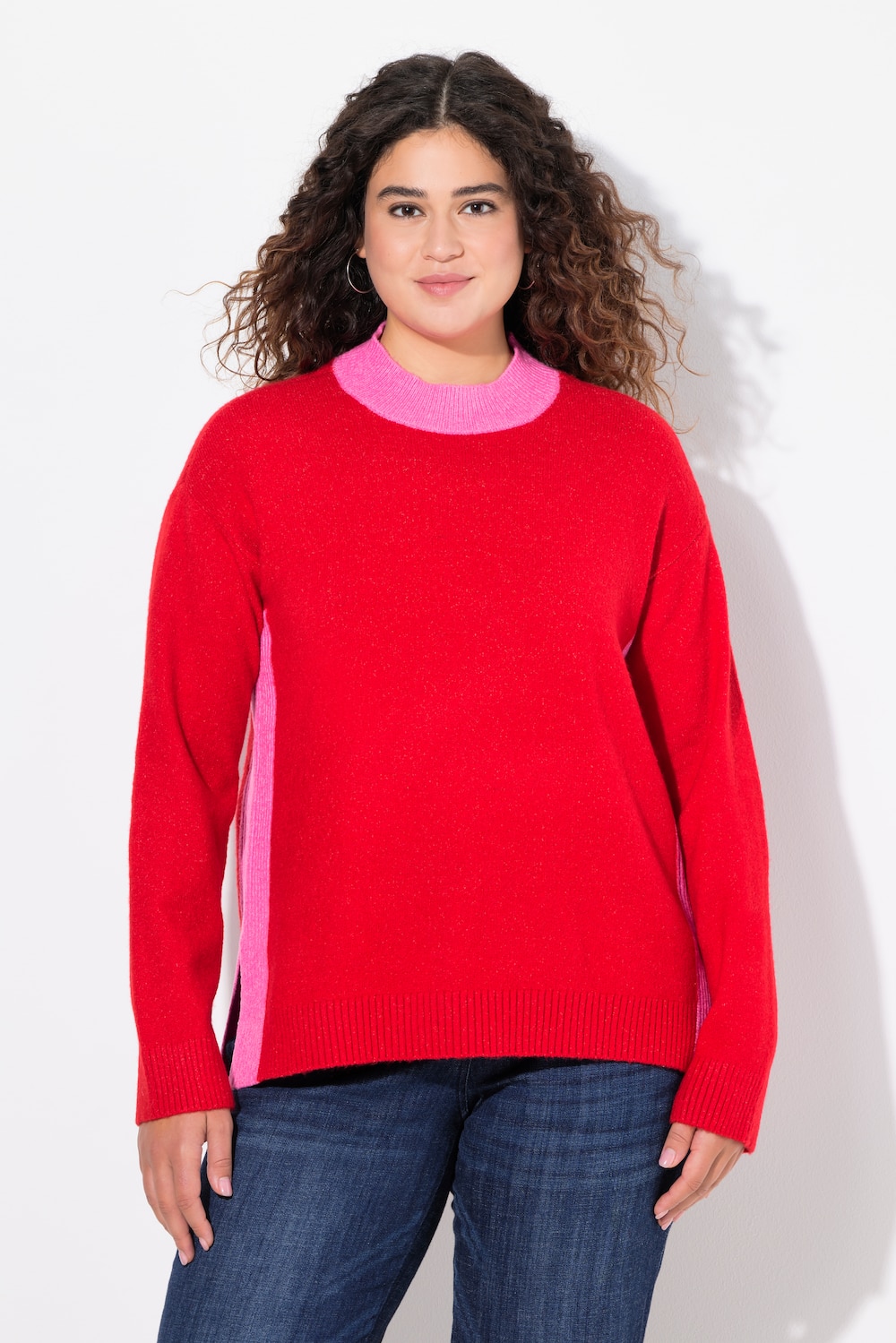 Thumbnail - Große Größen Pullover, Damen, rot, Größe: 50/52, Synthetische Fasern/Polyester, Ulla Popken