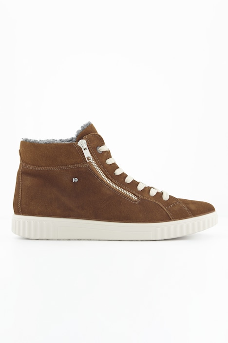 Jomos Leder-Sneaker, Zipper, Fleecefutter, Weite H
