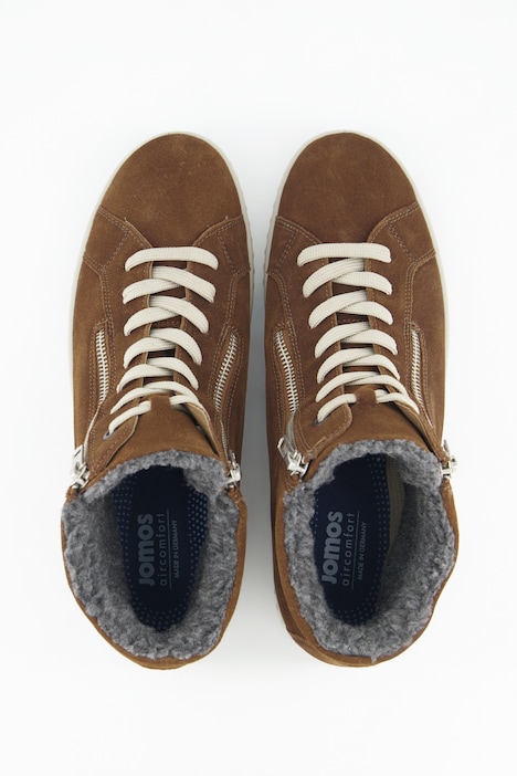 Jomos Leder-Sneaker, Zipper, Fleecefutter, Weite H