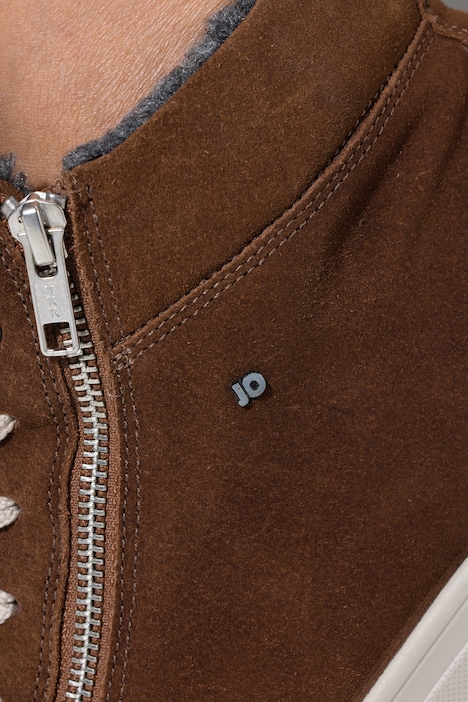 Jomos Leder-Sneaker, Zipper, Fleecefutter, Weite H