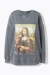Sweat-shirt oversize, imprimé Mona Lisa, style vintage