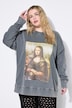 Sweat-shirt oversize, imprimé Mona Lisa, style vintage
