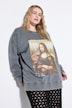 Sweat-shirt oversize, imprimé Mona Lisa, style vintage