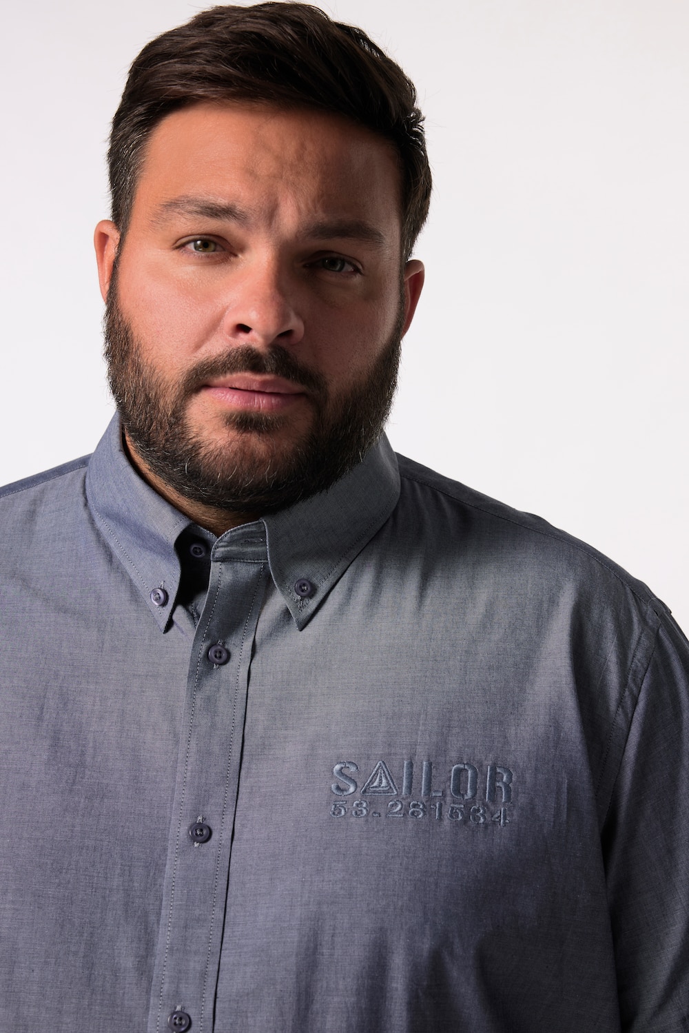 Stora storlekar Skjorta, Her, blå, storlek: 5XL, Bomull, Men Plus