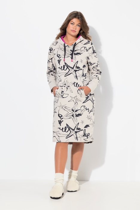 OEKO-TEX Long-sleeve Hooded Sweatshirt Dress