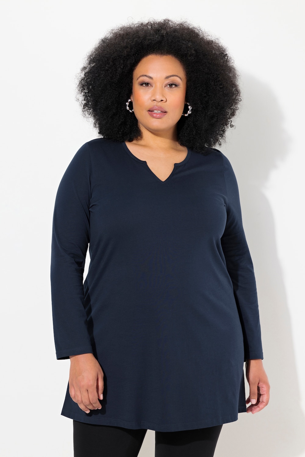 Große Größen Longshirt, Damen, blau, Größe: 54/56, Baumwolle, Ulla Popken