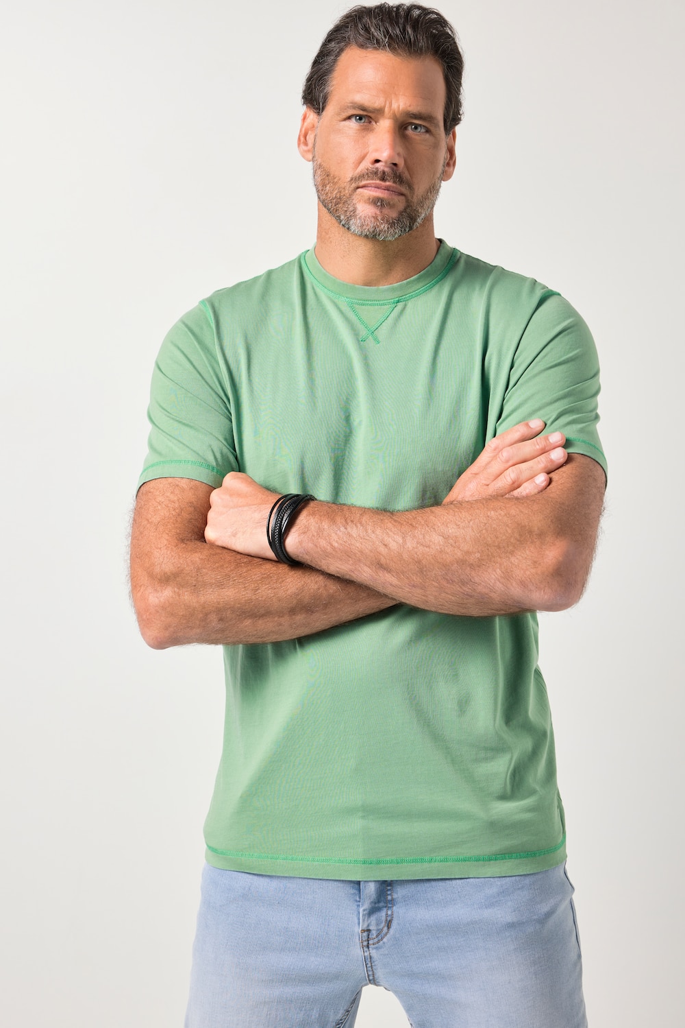 JP 1880 T-shirt, korte mouwen, vintage look, borduursel, tot 8XL