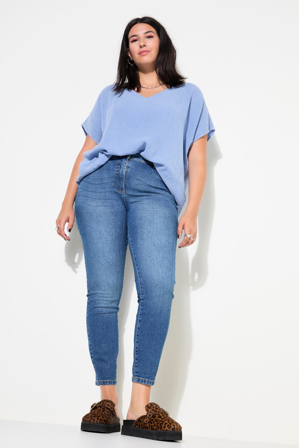 Große Größen Skinny Jeans, Damen, blau, Größe: 42, Baumwolle, Studio Untold