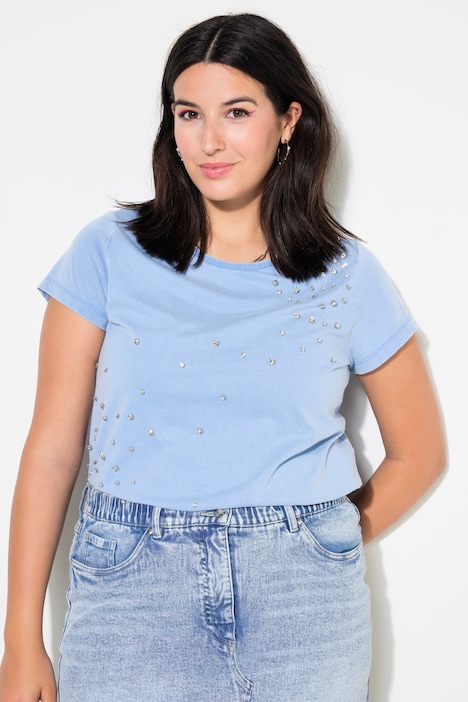 Rhinestone Cap Sleeve Tee