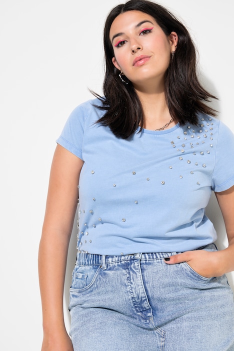 Rhinestone Cap Sleeve Tee