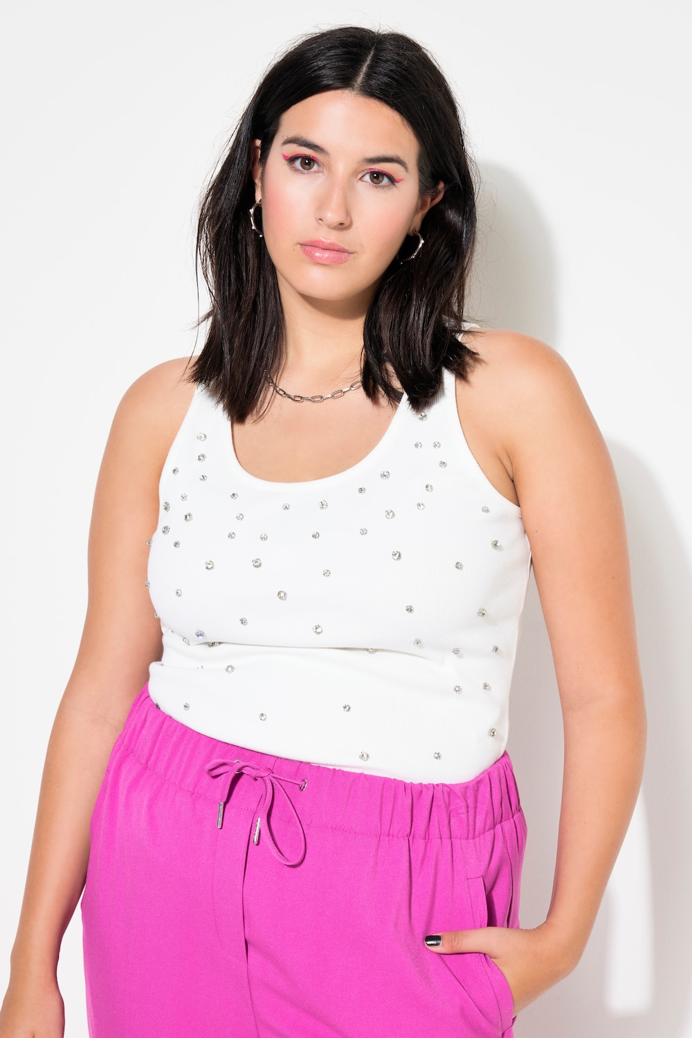 Große Größen Ripptop, Damen, beige, Größe: 46/48, Baumwolle, Studio Untold