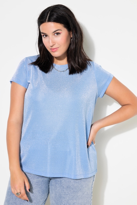 T-Shirt, Classic Shape, Glitzer-Print