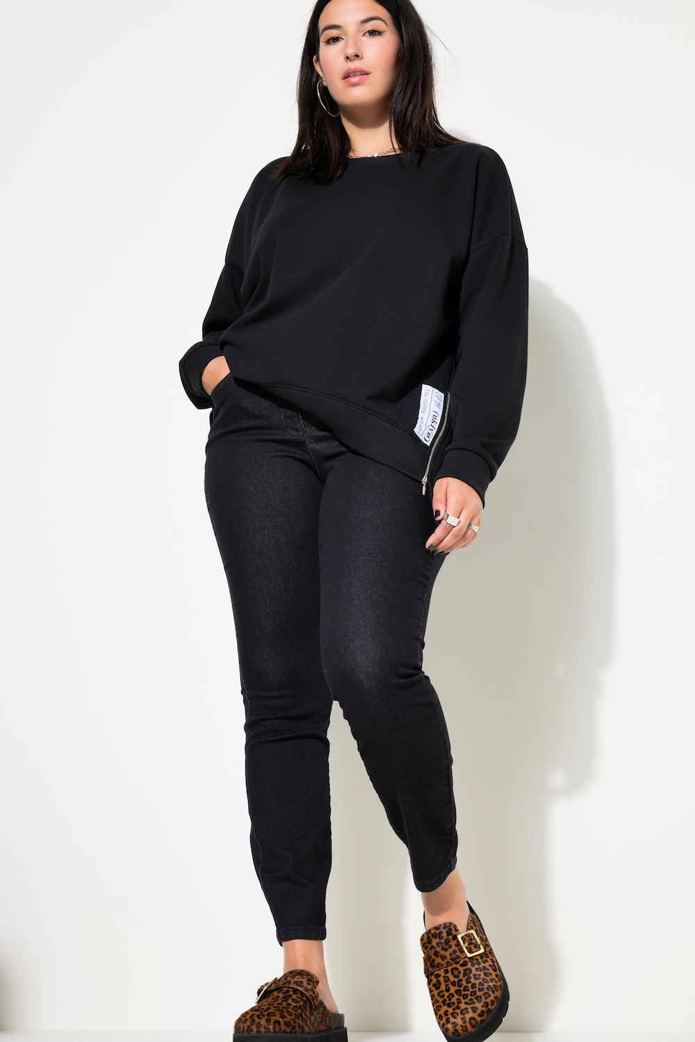 Große Größen Skinny Jeans, Damen, schwarz, Größe: 44, Baumwolle/Polyester, Studio Untold