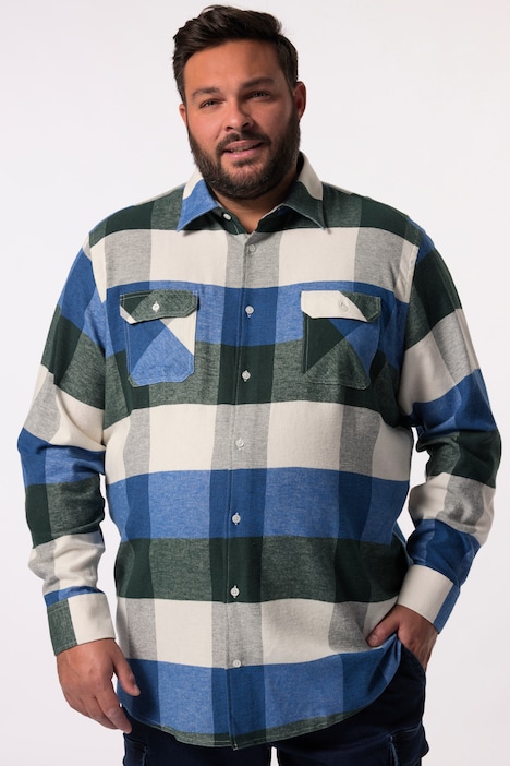 Men+ Karo-Flanellhemd, Langarm, Kentkragen, Comfort Fit, bis 8 XL