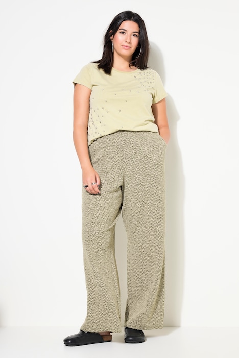 Herringbone Elastic Waist Pants