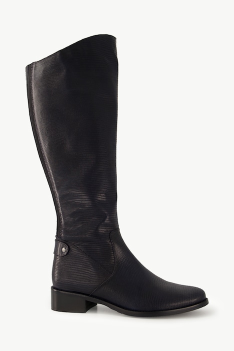 Bottes en cuir tige XL et impression python - largeur H