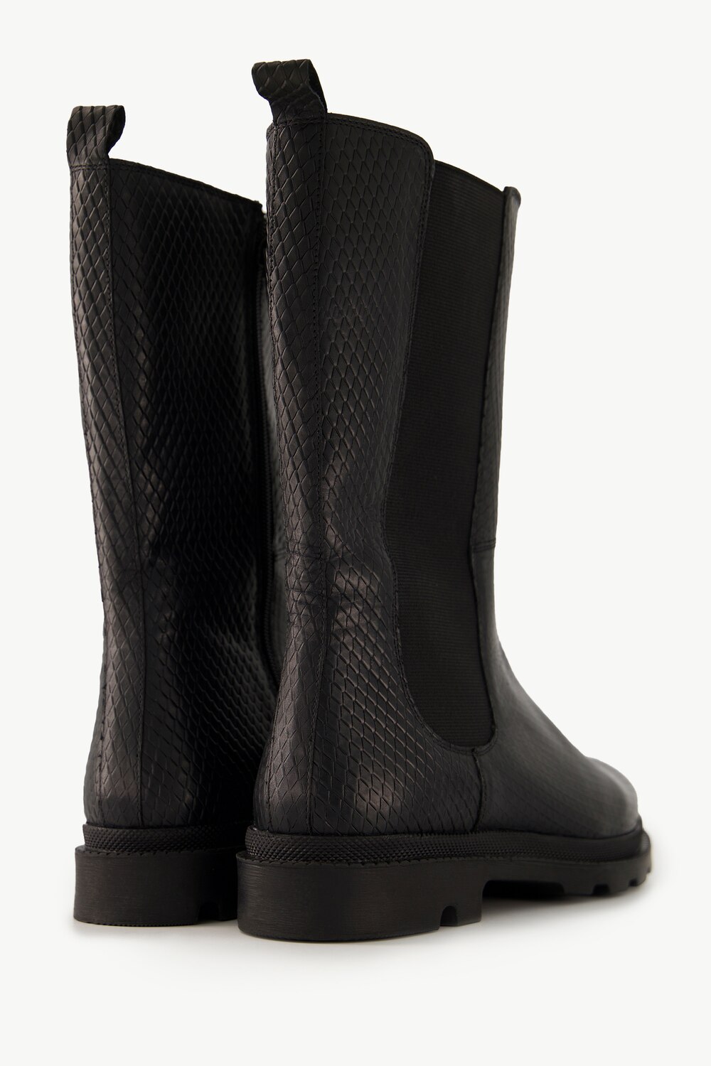 Stora storlekar Skinnboots, Dam, svart, storlek: 42, Läder/Annat, Ulla Popken