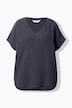 Blusenshirt, oversized, Musselin, V-Ausschnitt
