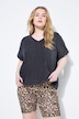 Blusenshirt, oversized, Musselin, V-Ausschnitt