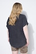 Blusenshirt, oversized, Musselin, V-Ausschnitt