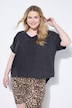 Blusenshirt, oversized, Musselin, V-Ausschnitt