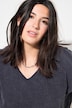 Blusenshirt, oversized, Musselin, V-Ausschnitt